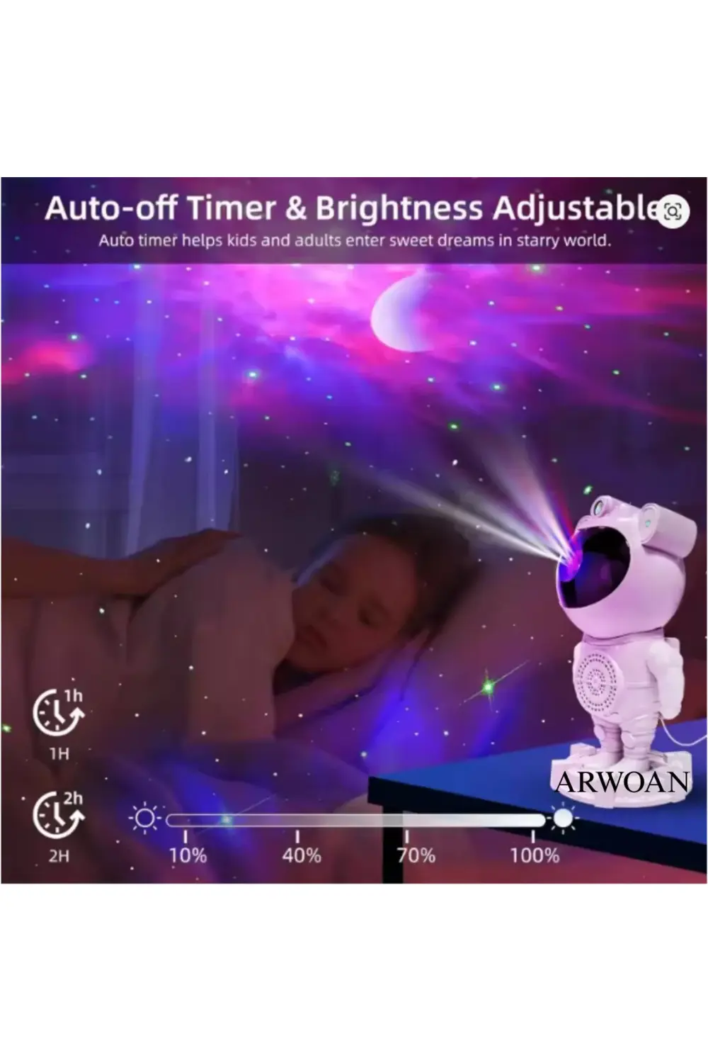 Bluetooth müzik hoparlör yıldız uzay projektör gece lambası çocuk