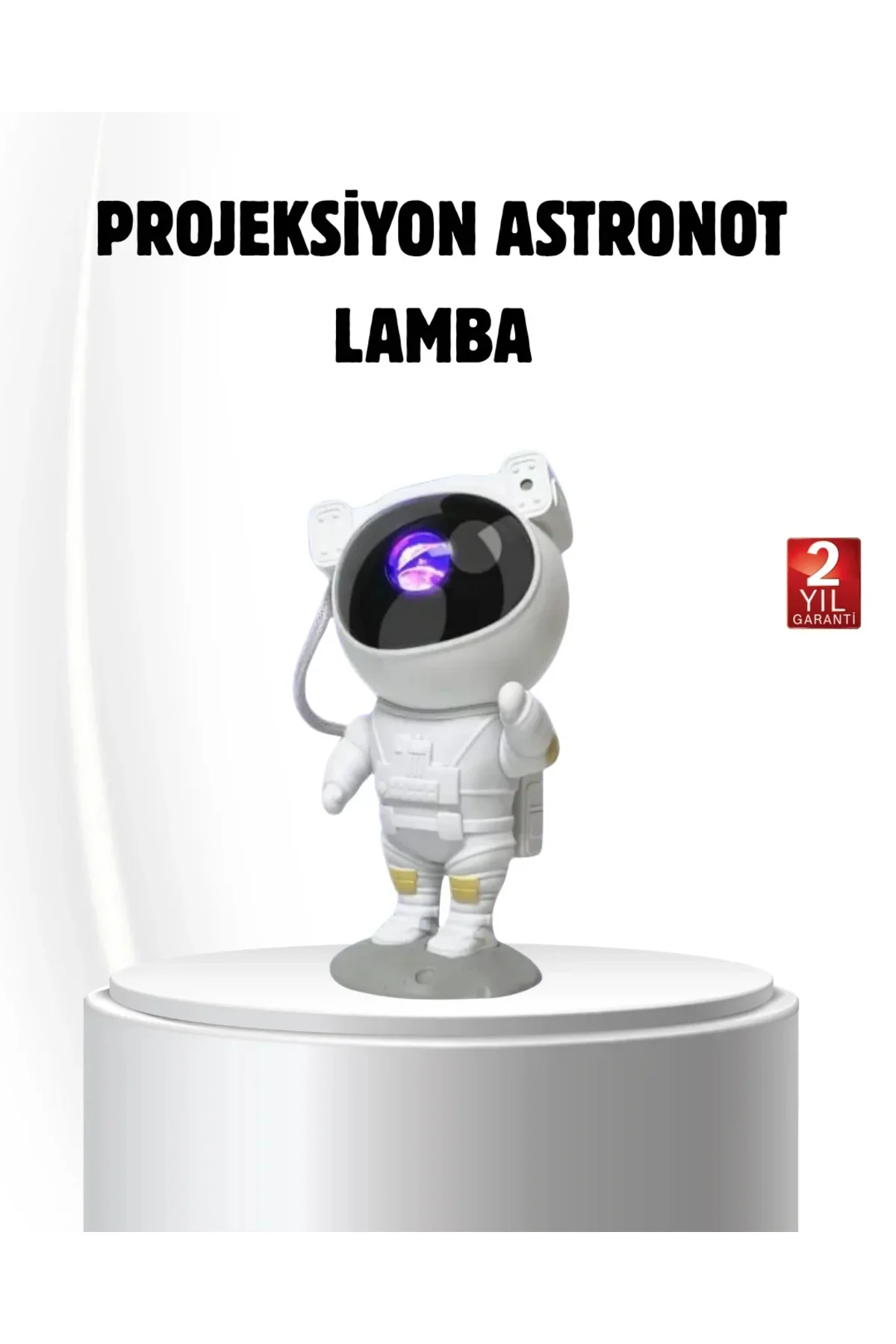 Bluetooth Müzikli Astronot Projeksiyon Lambası Yıldız ve Ay Efektli
