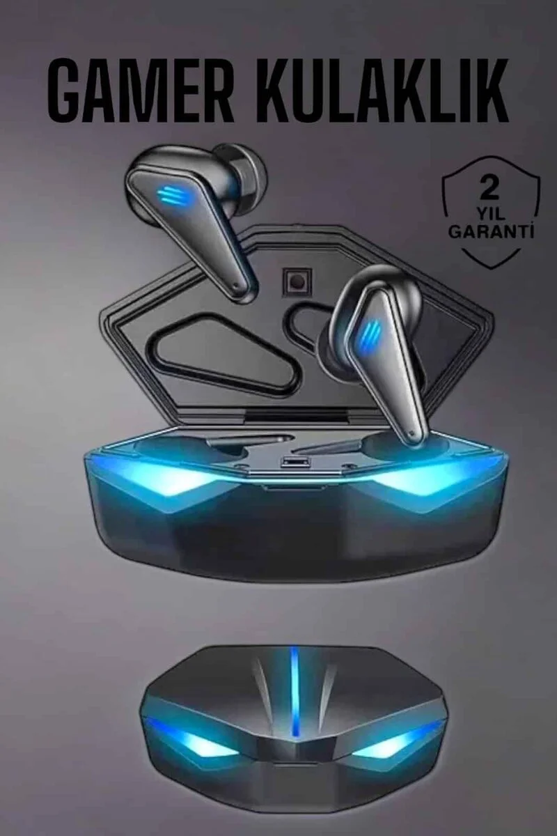 Bluetooth Oyuncu Kulaklığı Led Işıklı Kablosuz ANC - 3D Ses, Uzun Pil ve IPX5 Su Geçirmez