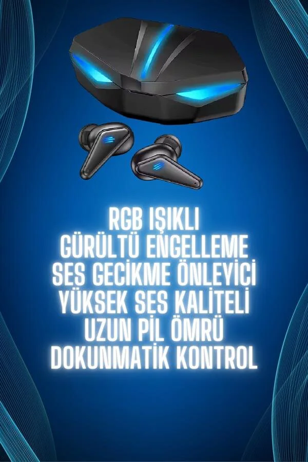 Bluetooth Oyuncu Kulaklığı RGB Işıklı Düşük Gecikmeli Oyun Deneyimi