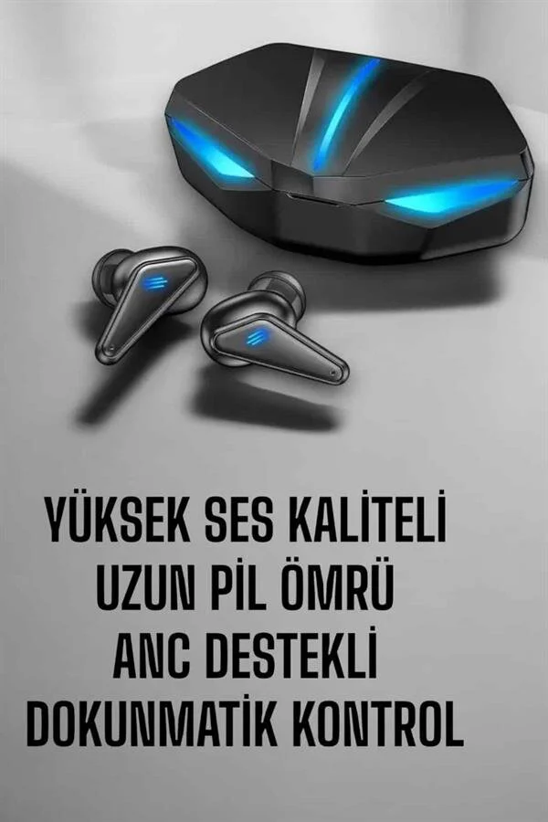 Bluetooth Oyuncu Kulaklık Led Işıklı Kablosuz ANC - 3D Ses, Uzun Pil Ömrü ve IPX5 Su Geçirmez