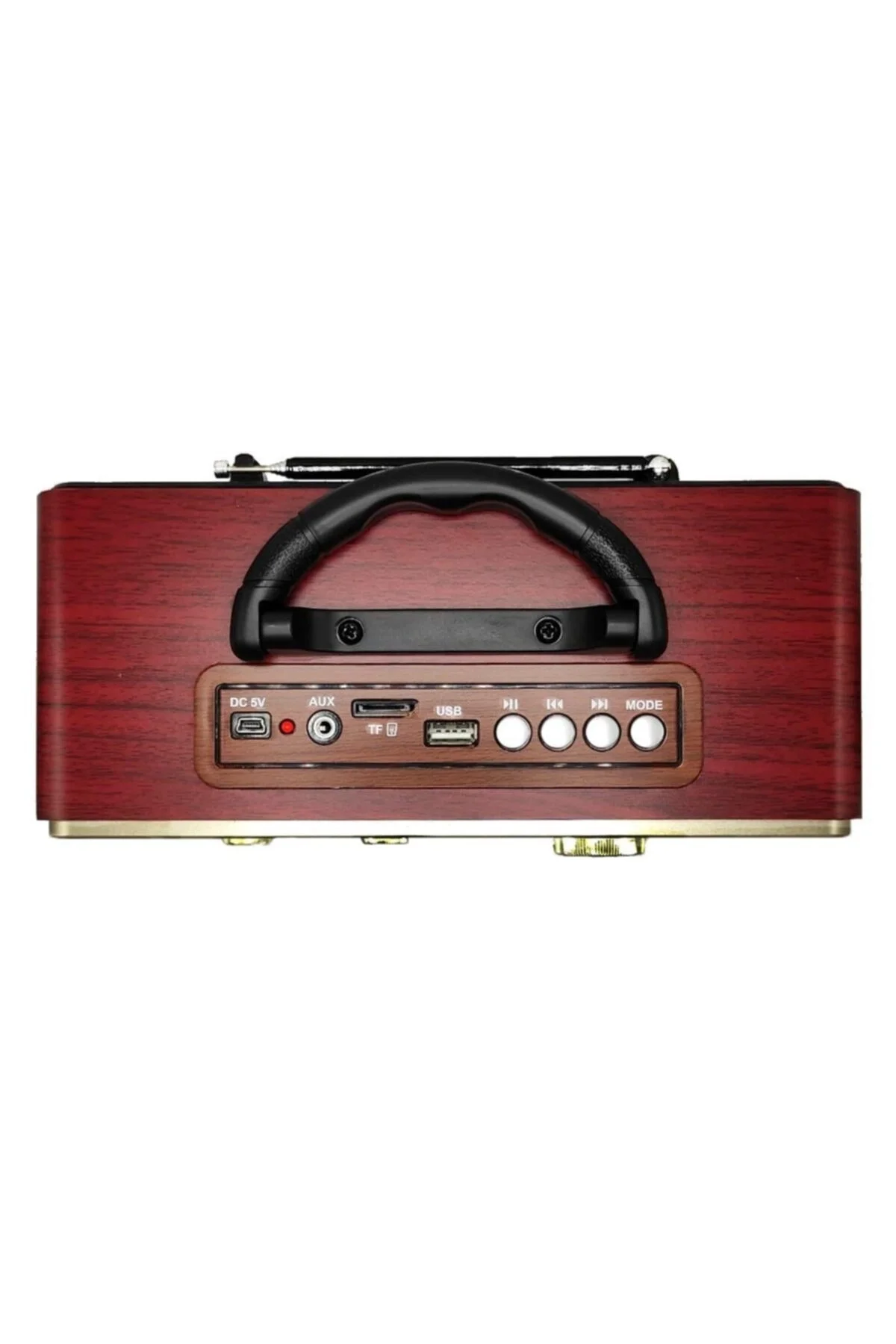 Bluetooth özellikli kahverengi nostaljik radyo USB SD kart girişli 2 yıl garantili