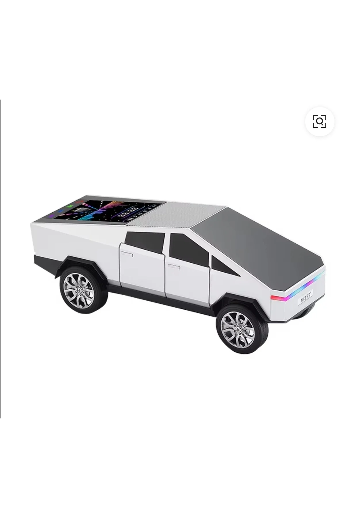 Bluetooth özellikli şarjlı araba tasarımlı hoparlör beyaz renk FM radyo SD kart USB girişli