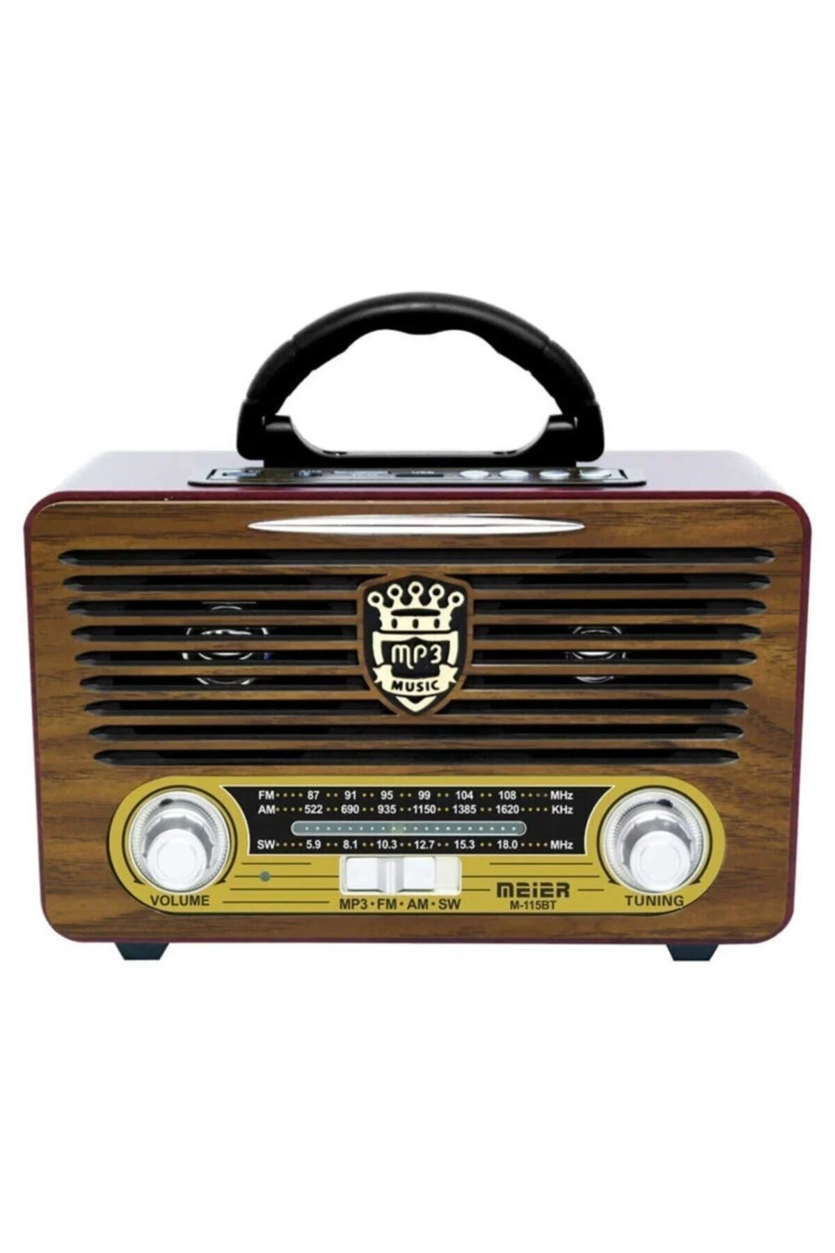 Bluetooth özellikli bej renkli USB ve SD kart destekli şarjlı nostaljik radyo - Elektronik
