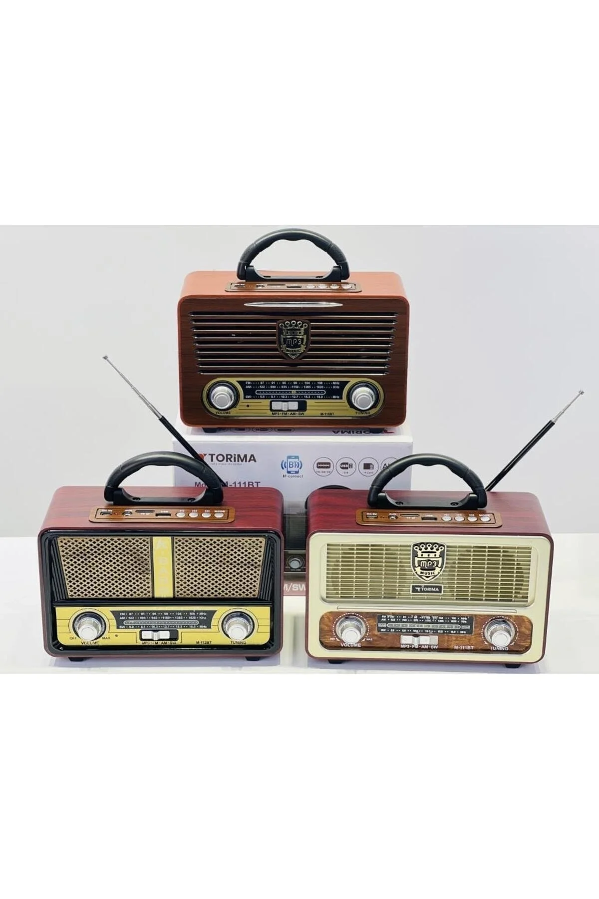 Bluetooth özellikli siyah nostaljik radyo kumandalı ve ışıklı 2 yıl garantili - Elektronik