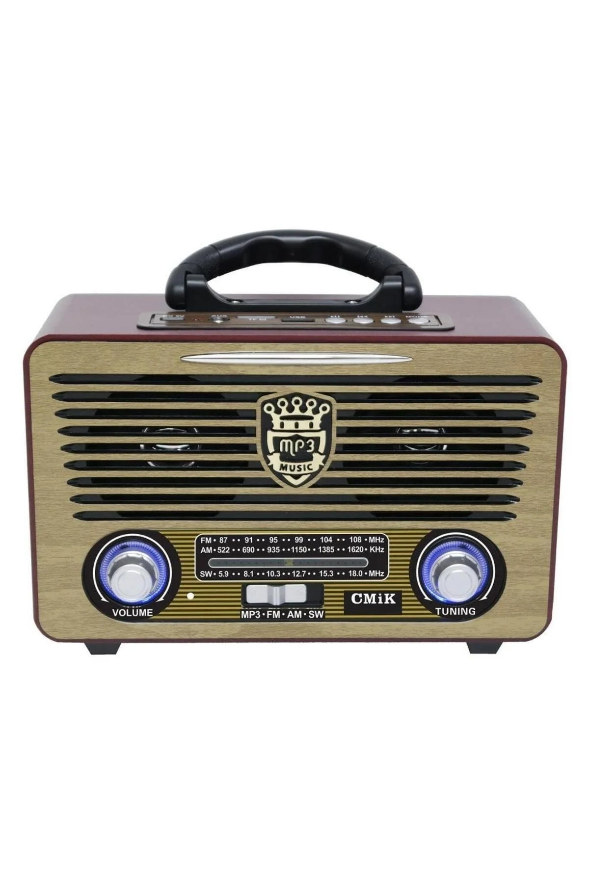 Bluetooth özellikli kumandalı nostaljik radyo altın renk 2 yıl garantili - Elektronik