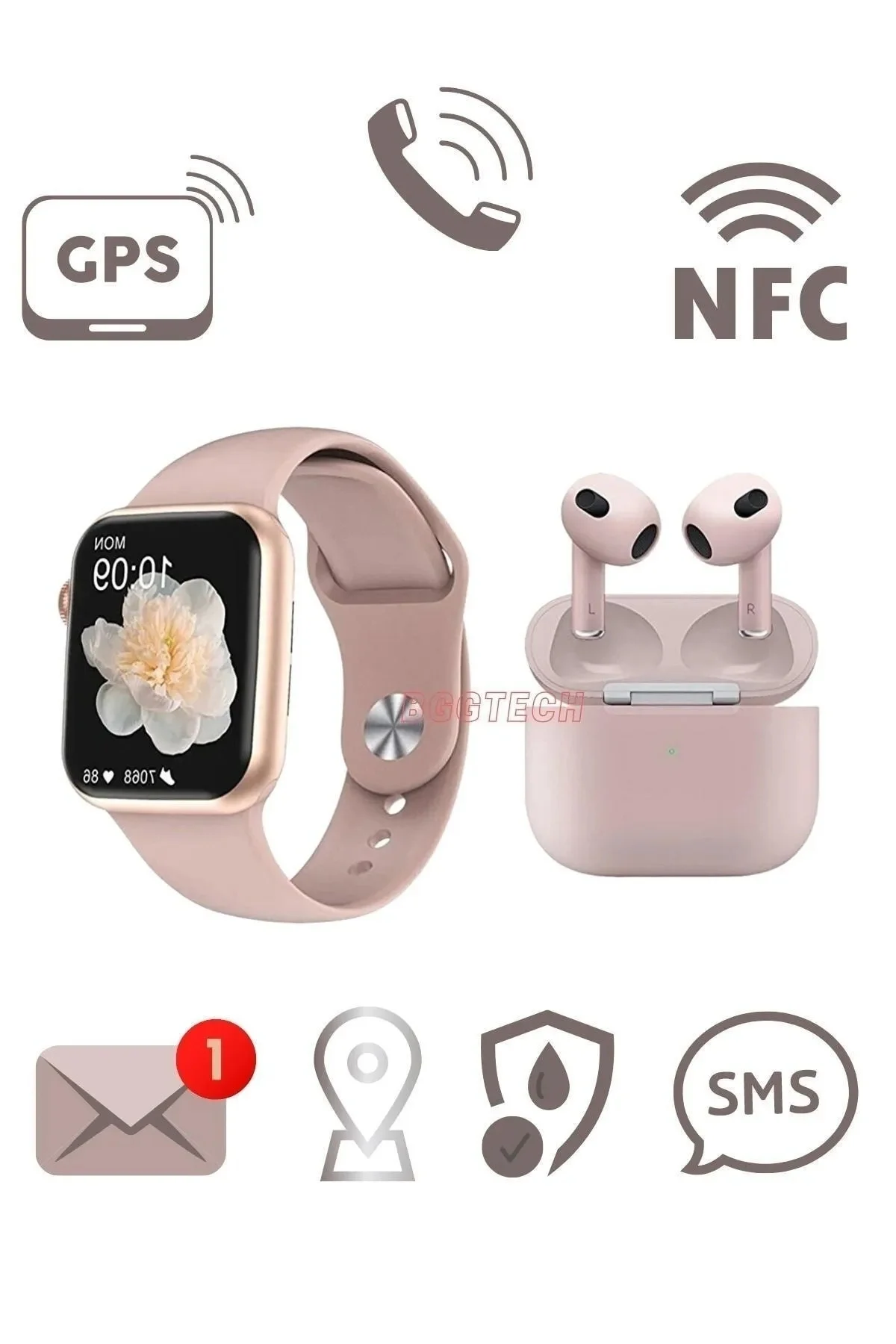 Bluetooth Özellikli Akıllı Saat - Nabız, Uyku Takibi, GPS ve Suya Dayanıklı Spor Modeli
