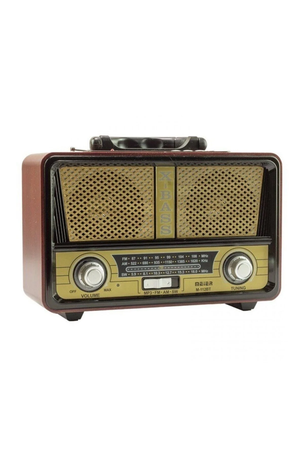 Bluetooth özellikli şarjlı nostaljik radyo USB SD MP3 destekli çok renkli 2 yıl garantili