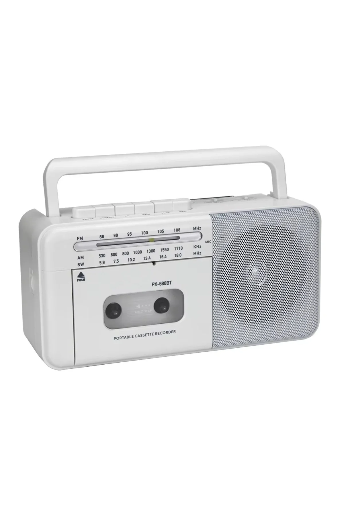 Bluetooth özellikli gri kaset çalar, FM radyo, USB ve MP3 oynatıcı, 2 yıl garantili