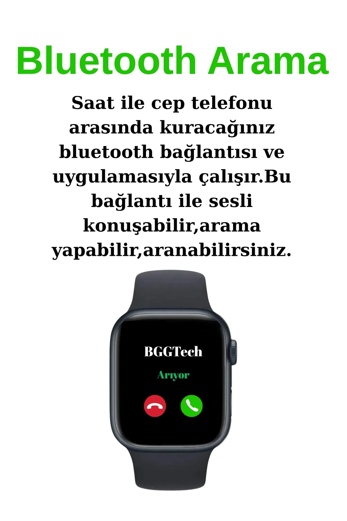 Bluetooth Özellikli Akıllı Saat - Nabız, Uyku Takibi, GPS ve Suya Dayanıklı Spor Modeli