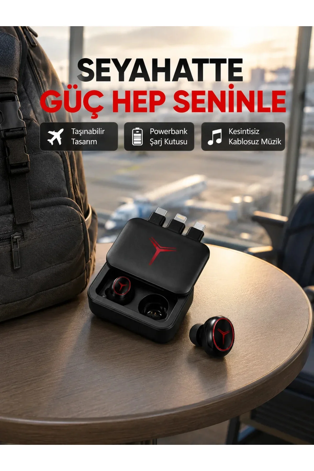 Bluetooth Powerbank Kulaklık – Kablosuz, Uzun Pil Ömrü, Dokunmatik ve Yüksek Ses Kalitesi Bluetooth Powerbank Kulaklık – Kablosuz, Uzun Pil Ömrü, Dokunmatik ve Yüksek Ses Kalitesi
