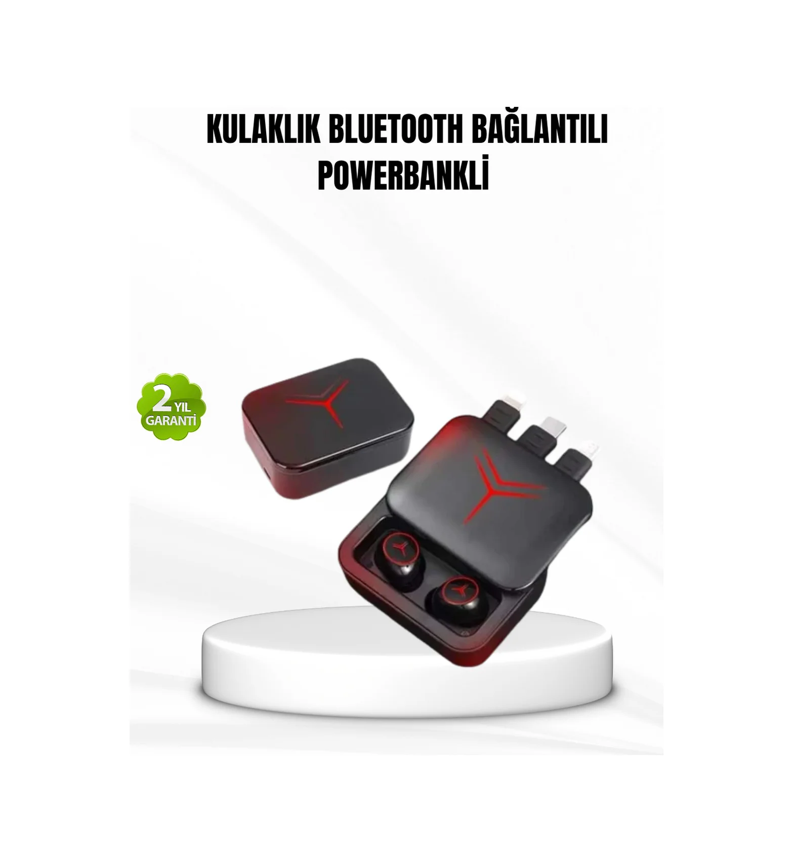 Bluetooth Powerbank Kulaklık Kablosuz, Uzun Pil Ömrü, Dokunmatik 