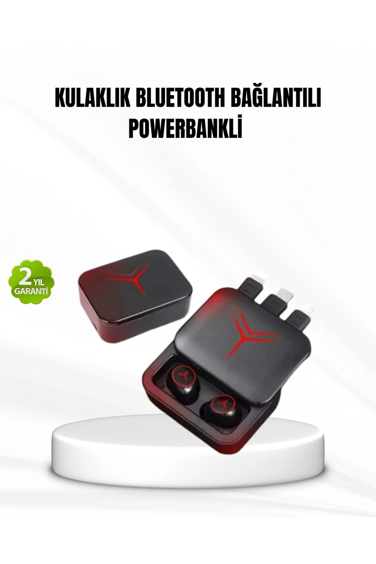 Bluetooth Powerbank Kulaklık – Kablosuz, Uzun Pil Ömrü, Dokunmati