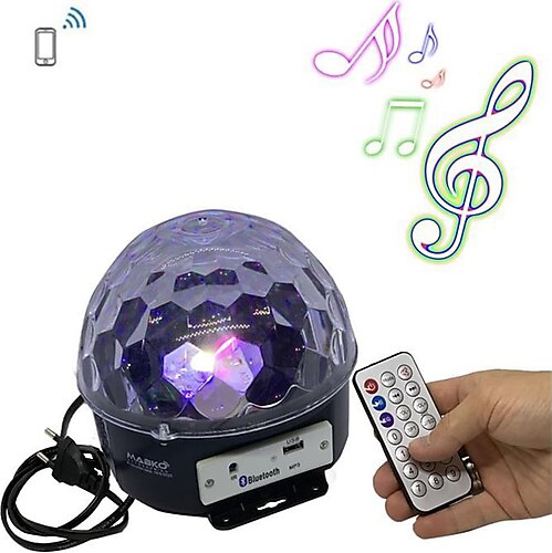 Bluetooth Sd Aux Usb Led Disko Lamba Topu Speaker (4490)