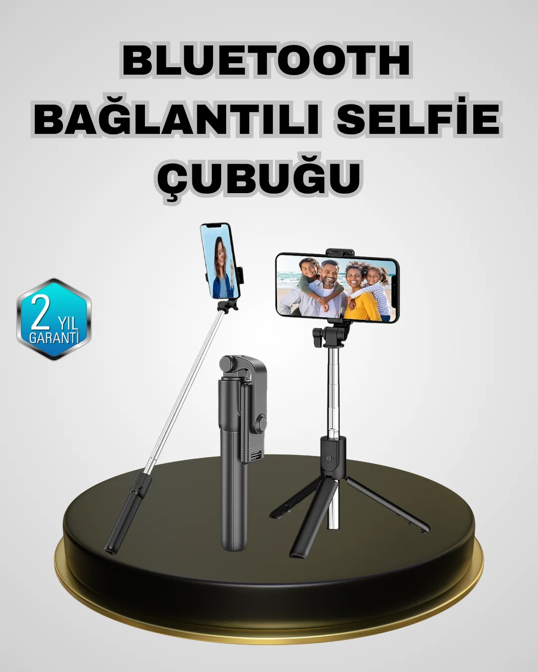 Bluetooth Selfie Çubuğu – Kablosuz, Hafif ve Yüksek Çözünürlüklü Çekim İçin