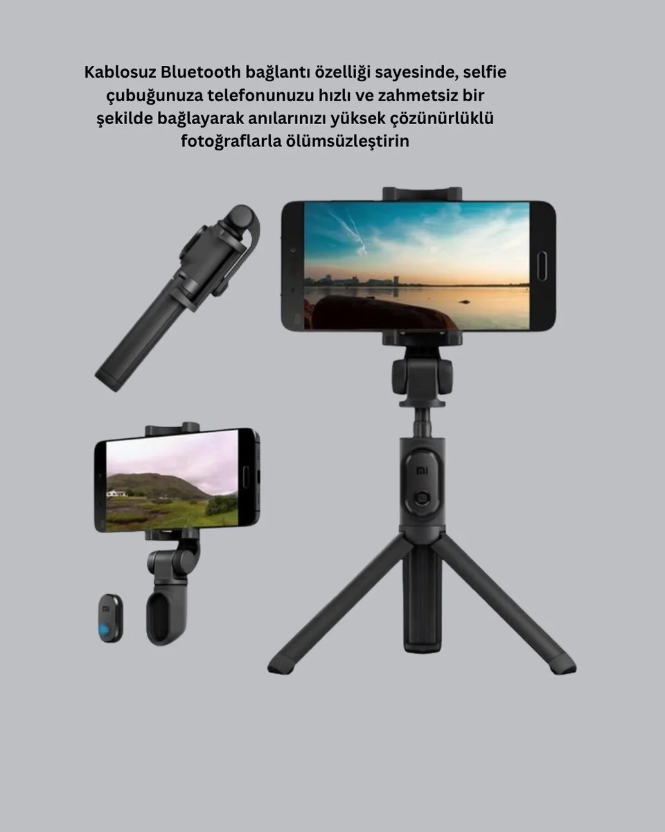 Bluetooth Selfie Çubuğu – Kablosuz Hafif ve Yüksek Çözünürlüklü Çekim İçin