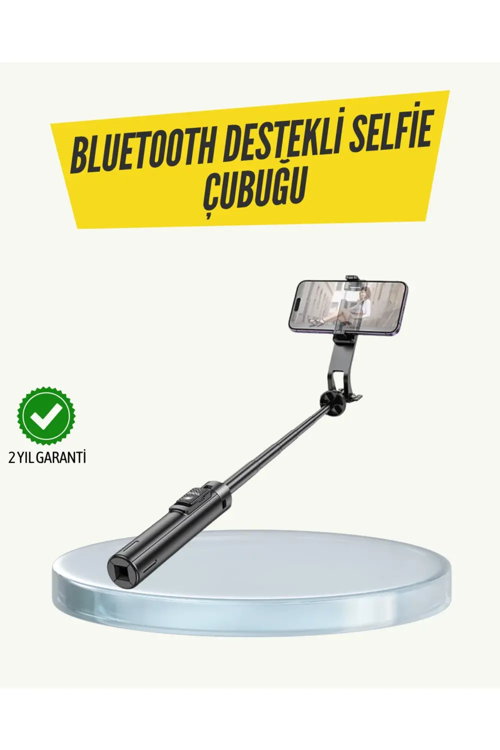 Bluetooth Selfie Çubuğu – Işıklı, Katlanabilir, Uzaktan Kumandalı