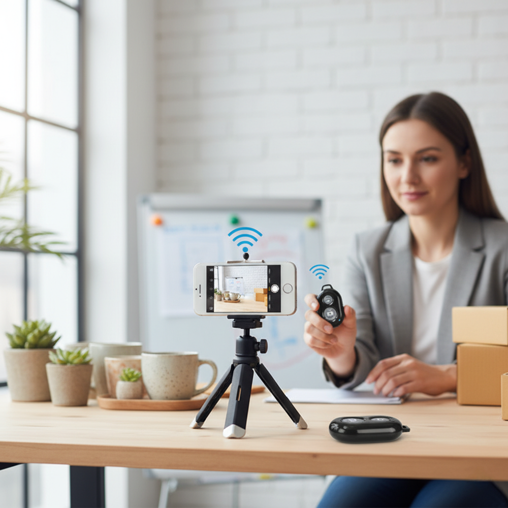 Bluetooth Selfie Kumandası Kablosuz Fotoğraf & Video Çekim Aparat