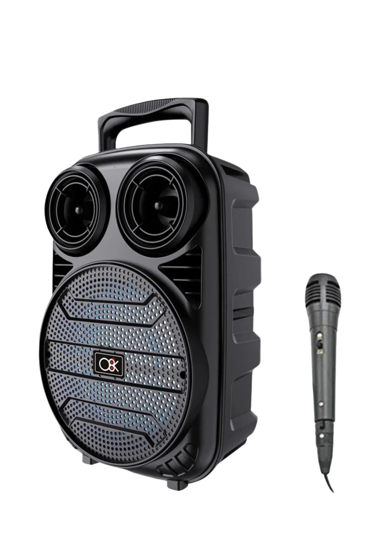 Bluetooth Taşınabilir Karaoke Hoparlör 6.5 İnç Mikrofonlu RGB Işıklı USB TF Kart Destekli Bluetooth Taşınabilir Karaoke Hoparlör 6.5 İnç Mikrofonlu RGB Işıklı USB TF Kart Destekli - Görsel 3