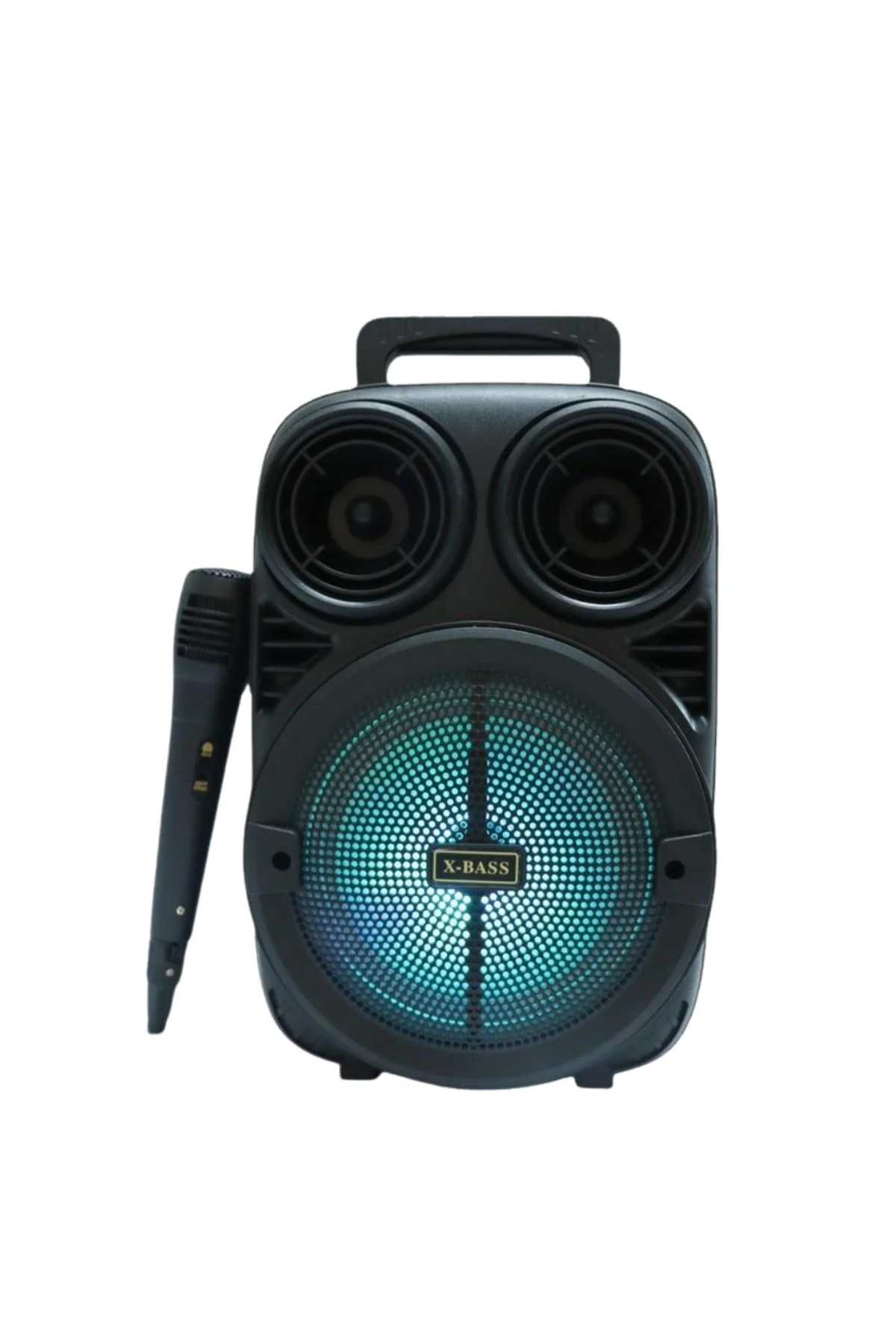 Bluetooth Taşınabilir Karaoke Hoparlör 6.5 İnç Mikrofonlu RGB Işıklı USB TF Kart Destekli