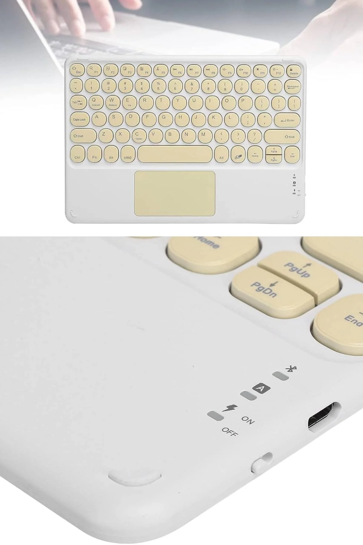 Bluetooth Touchpad Klavye 10.9 inch Kablosuz Wifi Q Klavye Slim