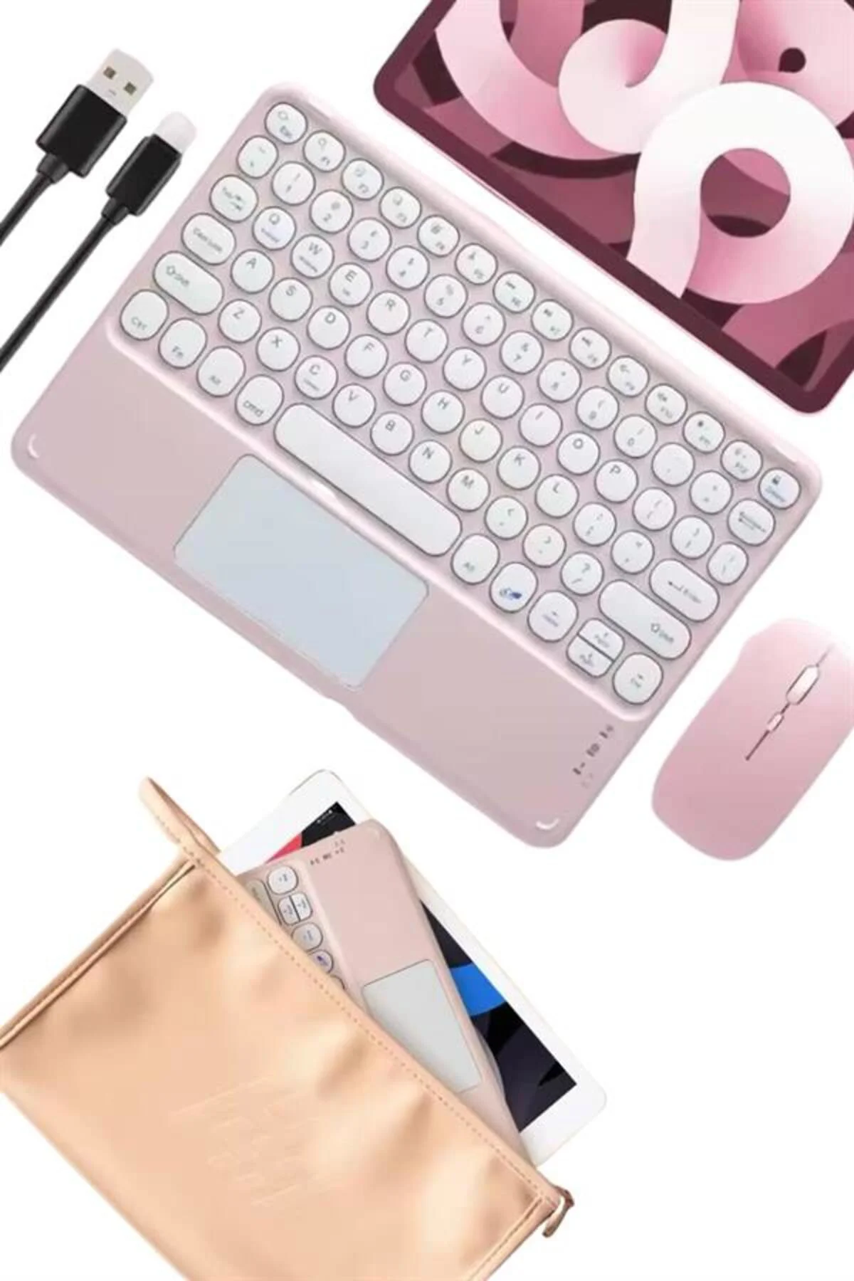 Bluetooth Touchpad Klavye Ultra İnce Taşınabilir Q Klavye - Lisin