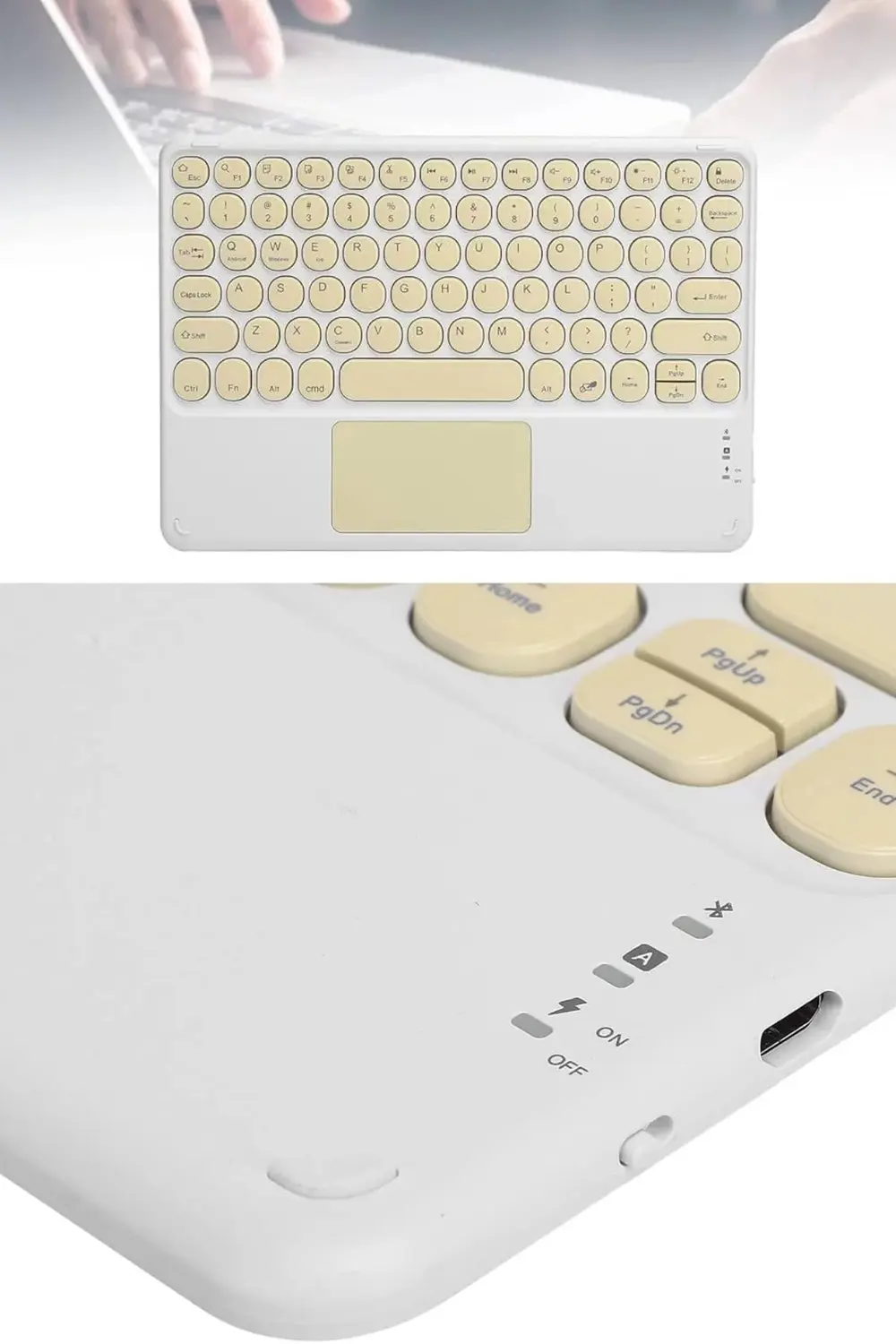 Bluetooth Touchpad Klavye 10.9 inch Kablosuz Wifi Q Klavye Slim