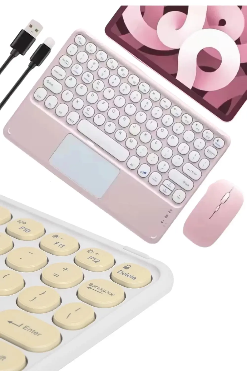 Bluetooth Touchpad Klavye 10.9 inch Kablosuz Wifi Q Klavye Slim