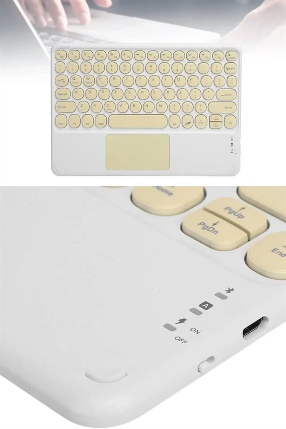 Bluetooth Touchpad Klavye 10.9 inch Kablosuz Wifi Q Klavye Slim