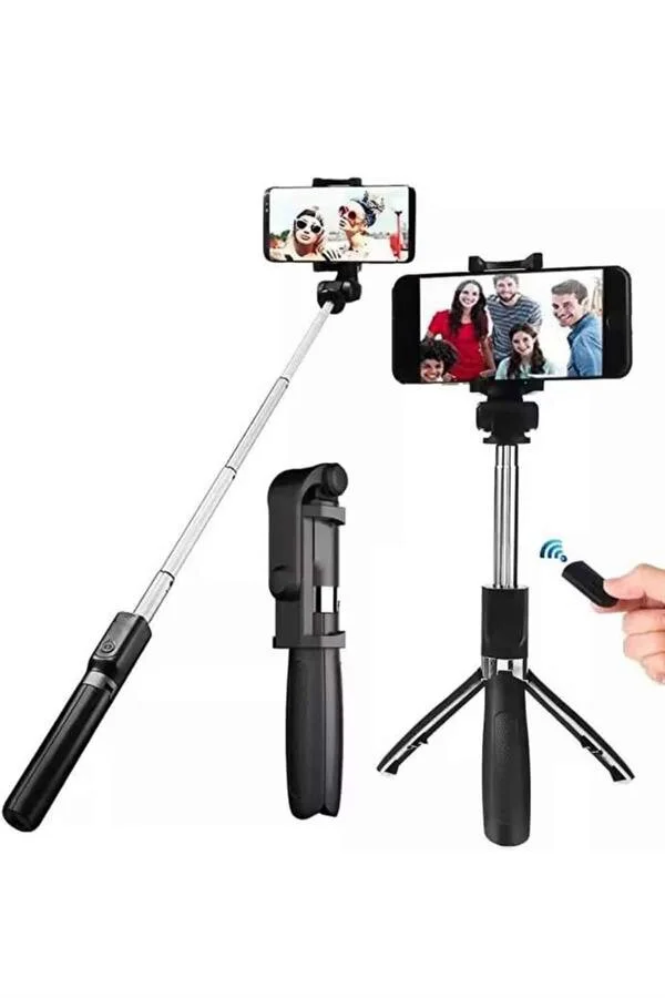 Bluetooth Tripod Selfie Çubuğu – 186mm Hafif Telefon Tutucu ve Kumanda