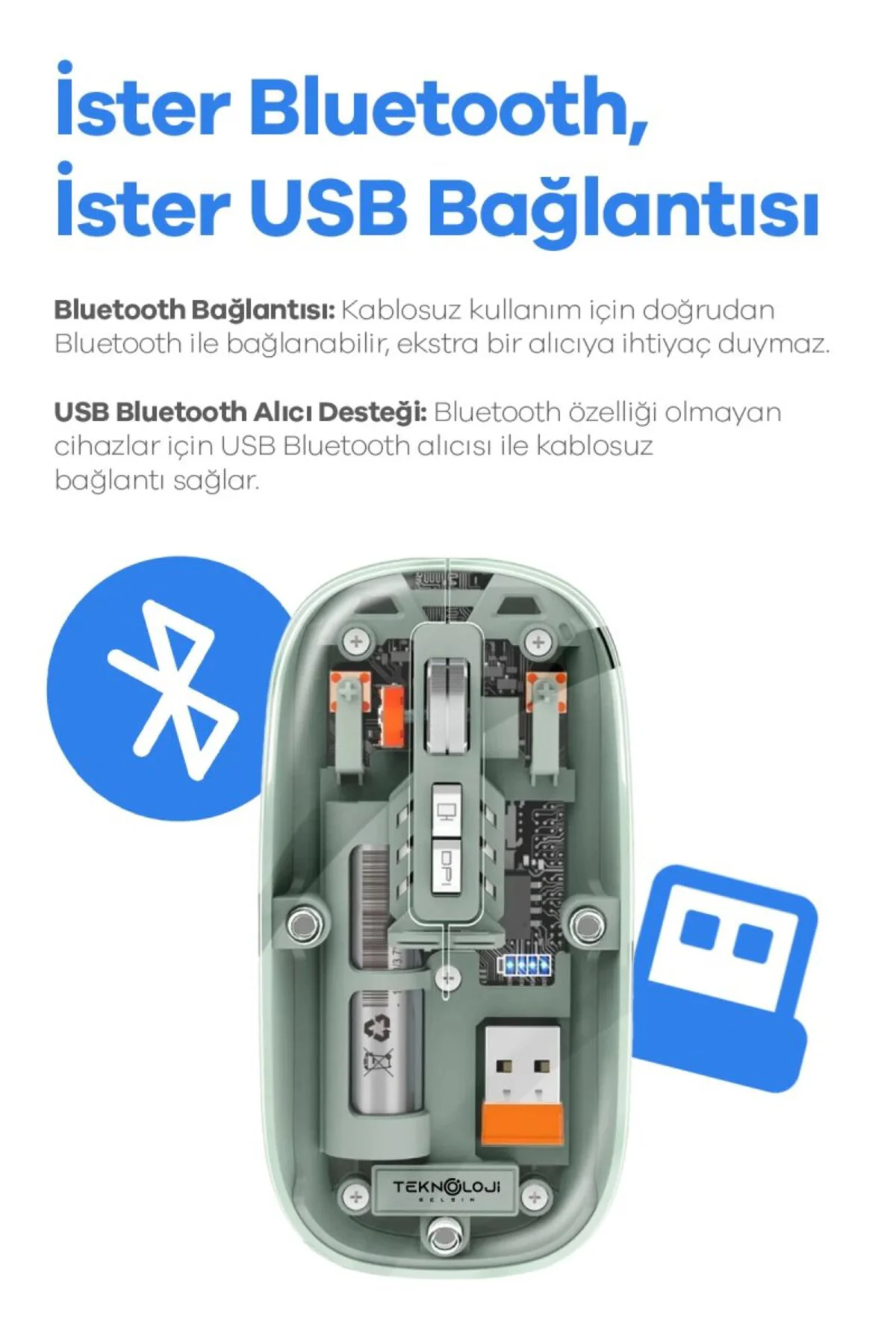 Bluetooth Usb Çift Modlu Sessiz Mouse, Şeffaf Mıknatıslı Kapaklı, Bluetooth Usb Çift Modlu Sessiz Mouse, Şeffaf Mıknatıslı Kapaklı,