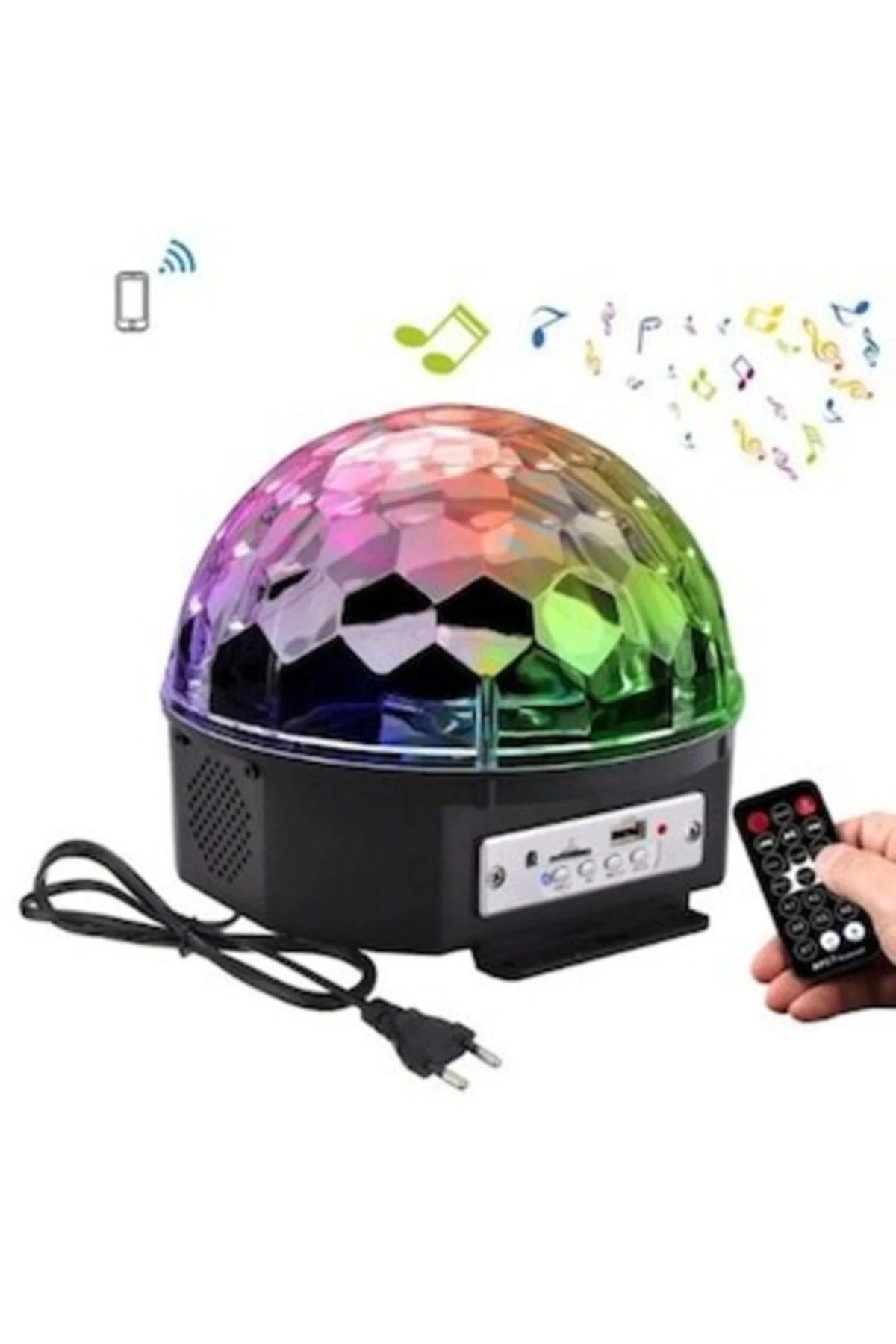 Bluetooth USB MP3 destekli siyah LED ışıklı hoparlör disko sahne topu - Hobi &amp; Eğlence