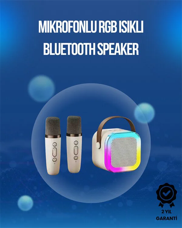 Bluetooth USB ve AUX Girişli Çok Fonksiyonlu Karaoke Hoparlör - Taşınabilir Parti Ses Sistemi