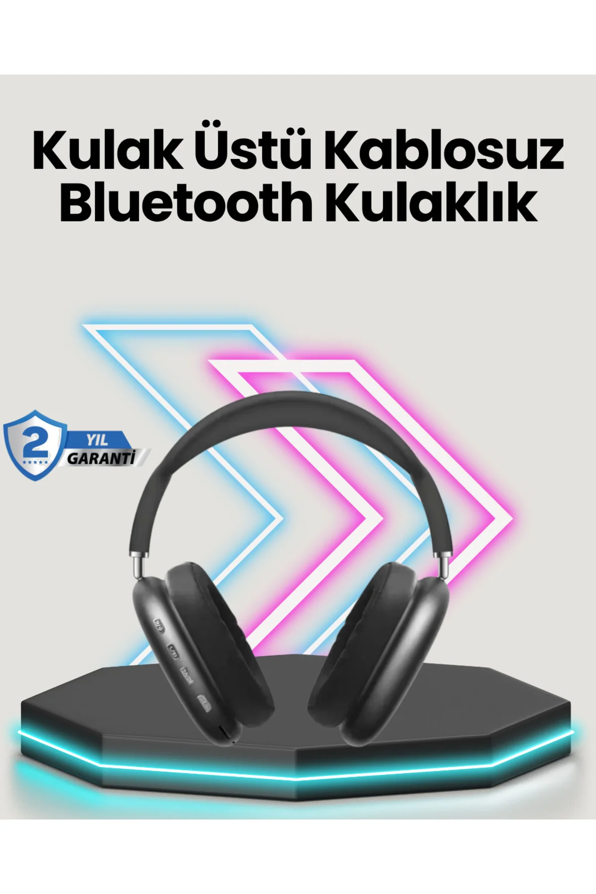 Bluetooth V5.0 Kablosuz Kulak Üstü Kulaklık | Katlanabilir, Mikro
