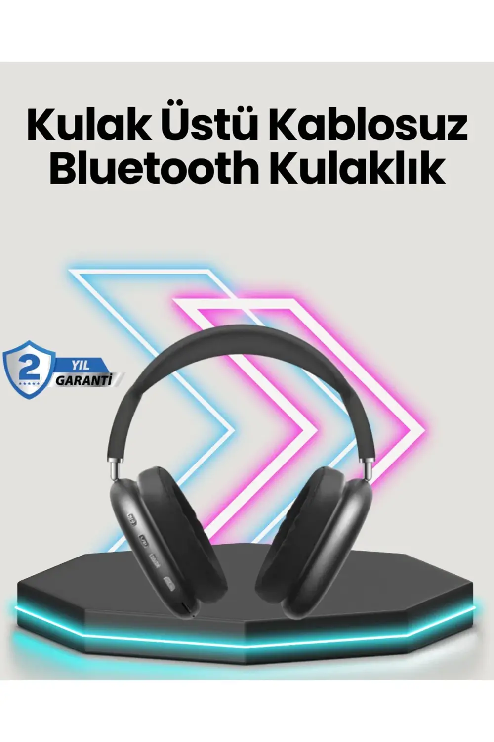 Bluetooth V5.0 Kablosuz Kulak Üstü Kulaklık | Katlanabilir Mikro