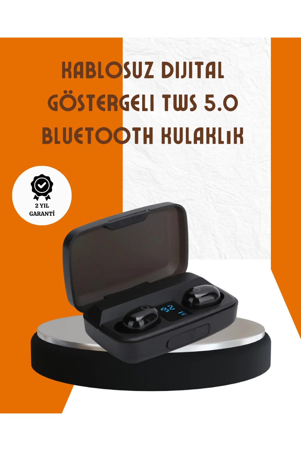 Bluetooth V5.0 Parmak Dokunmatik Kontrol Kablosuz Kulaklık Şarj Kutulu Model