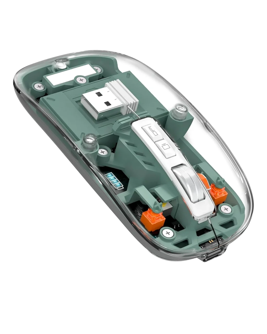 Bluetooth ve 2.4G USB Destekli Pilli Kablosuz Şeffaf Mouse