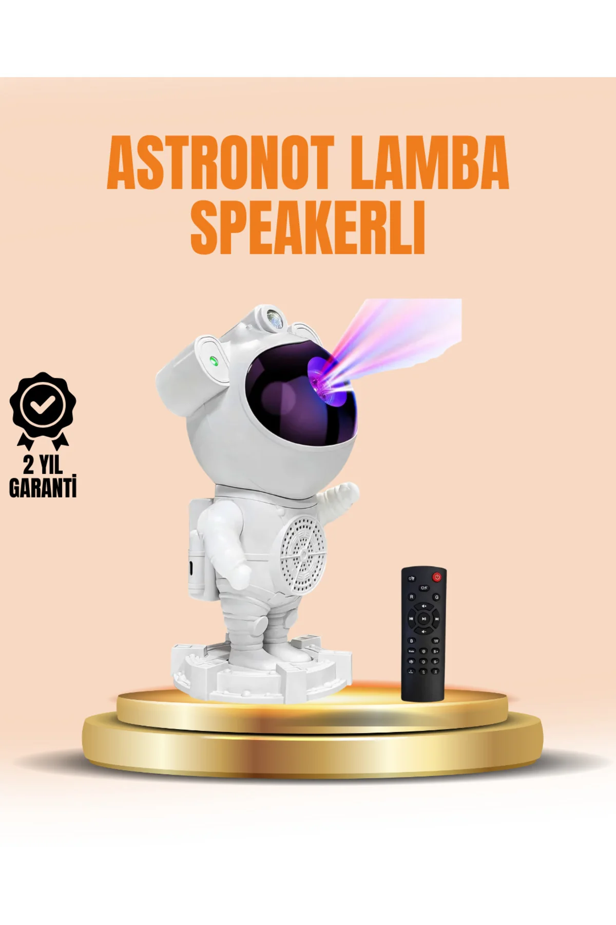 Bluetooth ve Dahili Ses Özellikli Astronot Projeksiyon Lambası - 