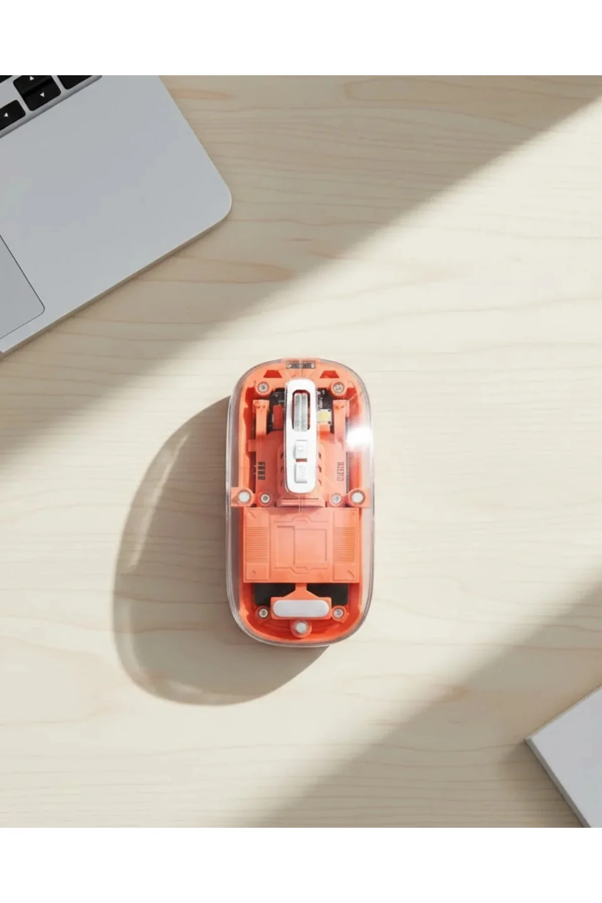 Bluetooth ve USB Destekli Kablosuz Şeffaf Mouse Sessiz Kullanım