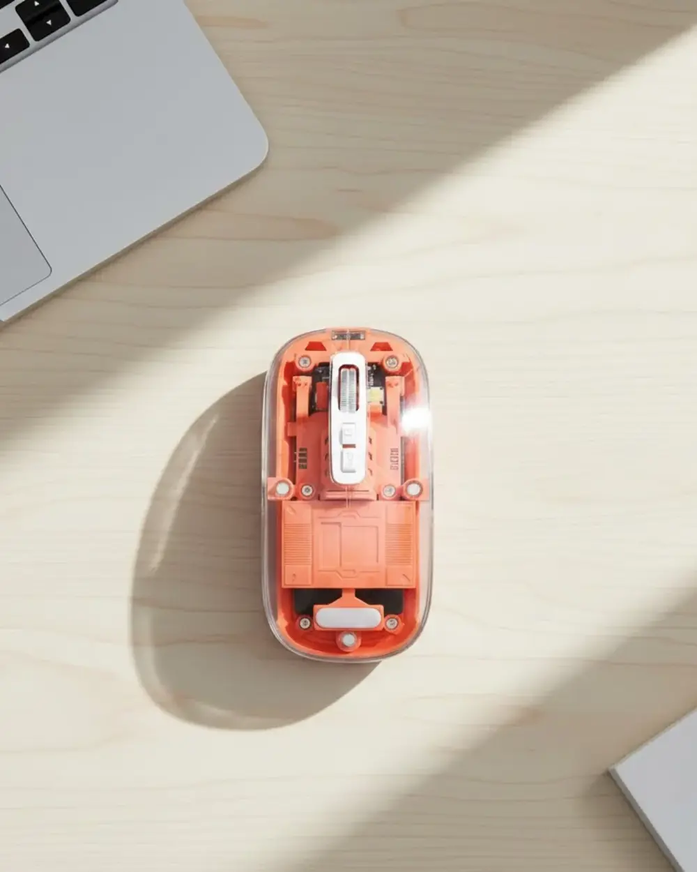 Bluetooth ve USB Destekli Kablosuz Şeffaf Mouse Sessiz Kullanım