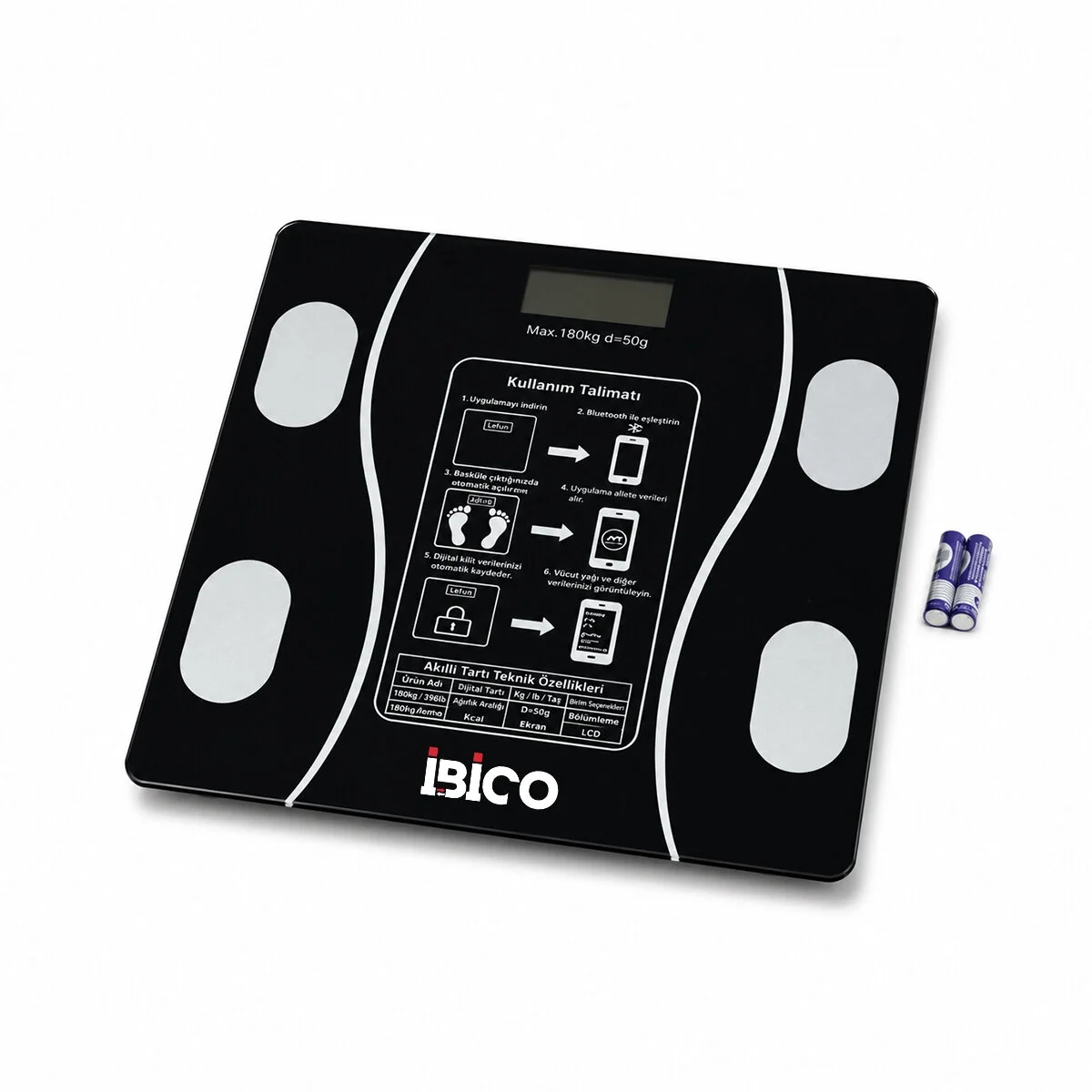 Bluetooth - Vücut Analizli Dijital Baskül Terazi Tartı 180kg/50g Yağ - Su - Kas Oran - Bmı İ11-023 Bx40 Fiyatı, Yorumları ve Özellikleri