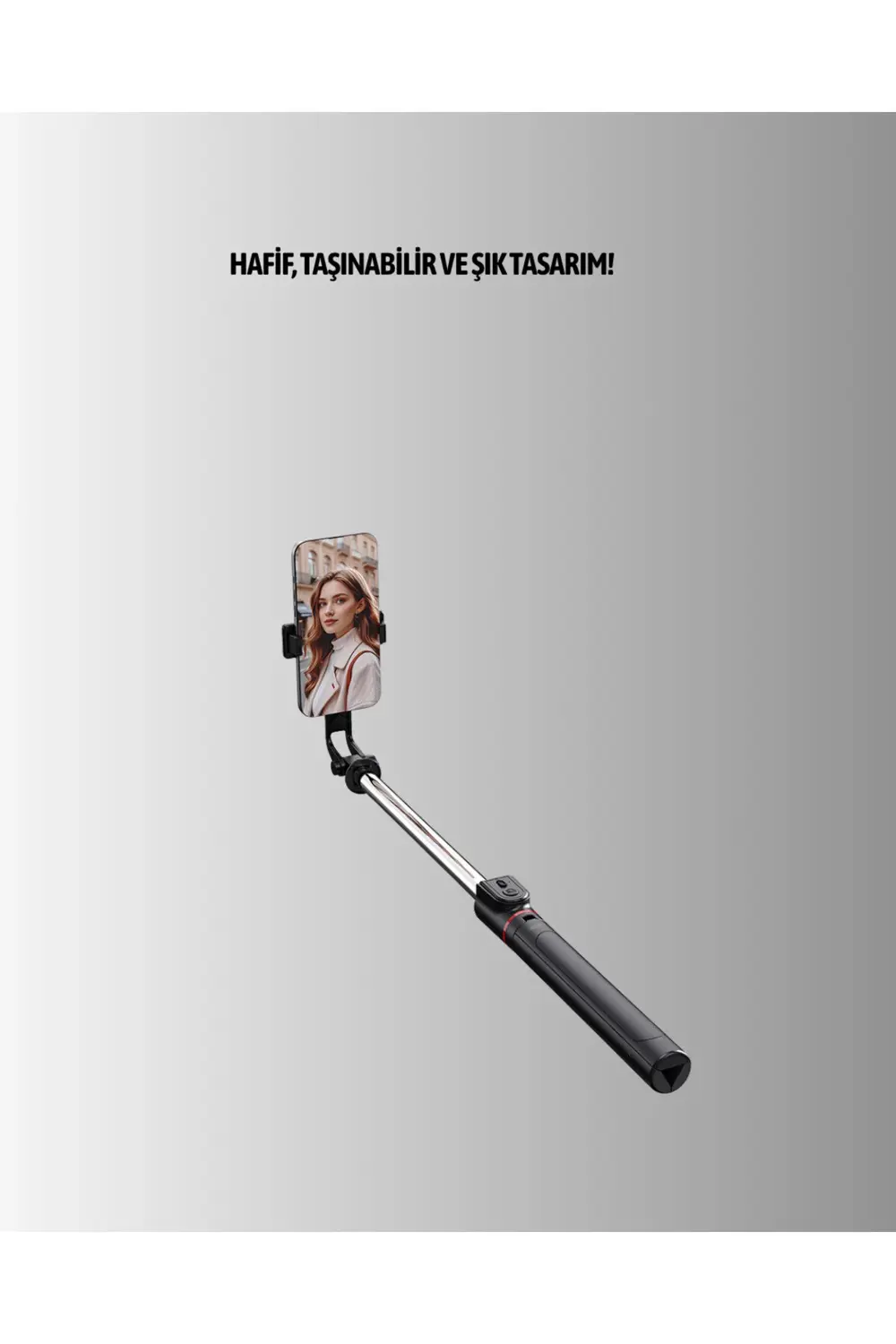 Bluetooth’lu Işıklı Selfie Çubuğu – Katlanabilir, 130 cm