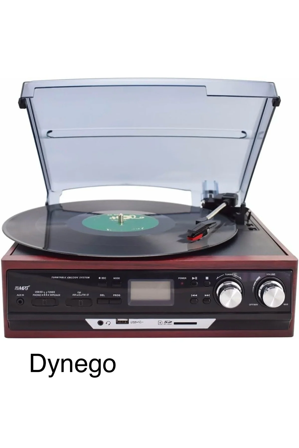 Bluetoothlu kumandalı hoparlörlü pikap radyo kaset usb mp3 çalar kahverengi 2 yıl garantili