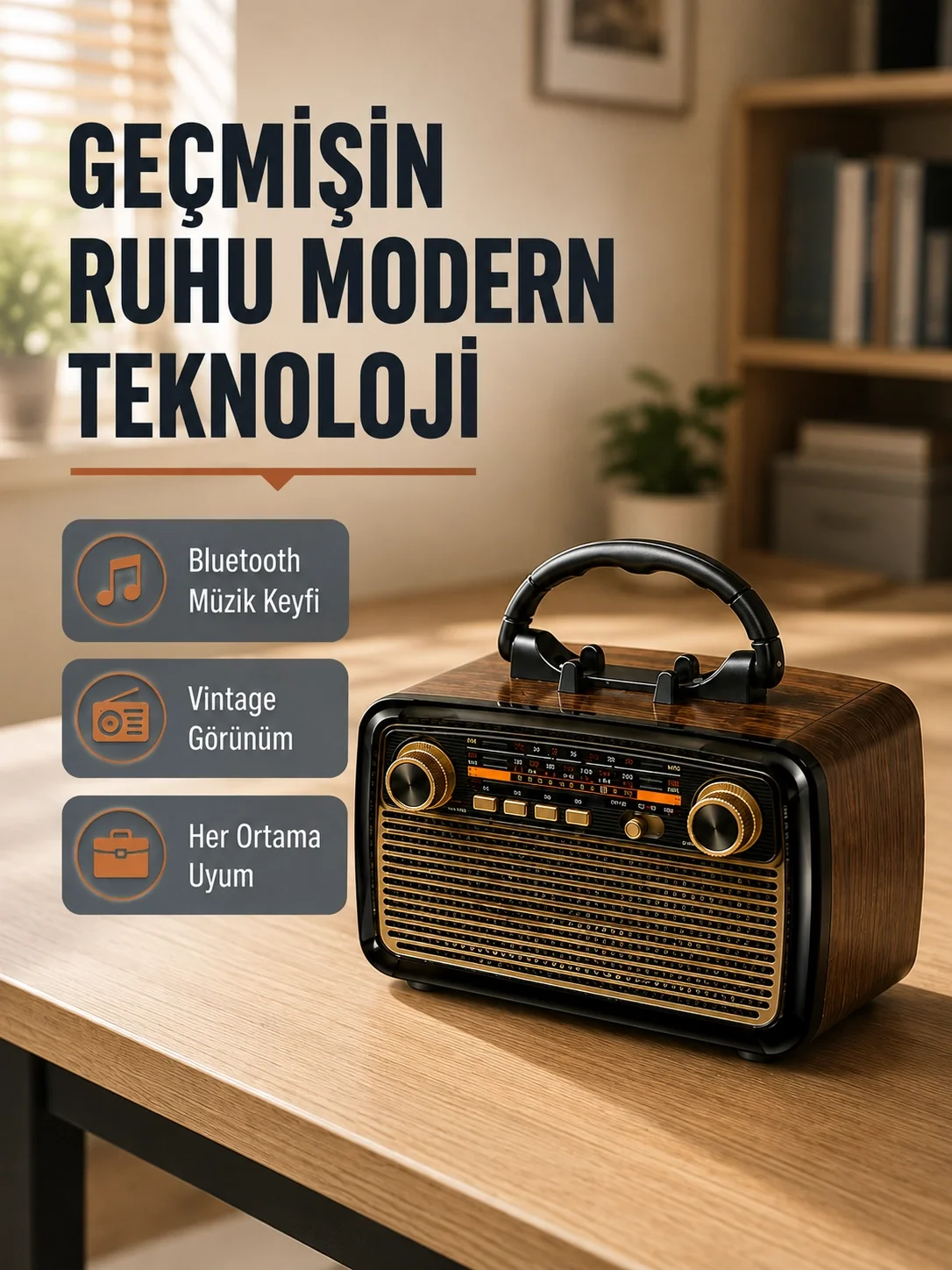 Bluetooth’lu LED Işıklı Nostaljik Müzik Kutusu – Ahşap Dokulu, Vintage Tasarım ve Yüksek Ses Kalitesi Fiyatı, Yorumları ve Özellikleri