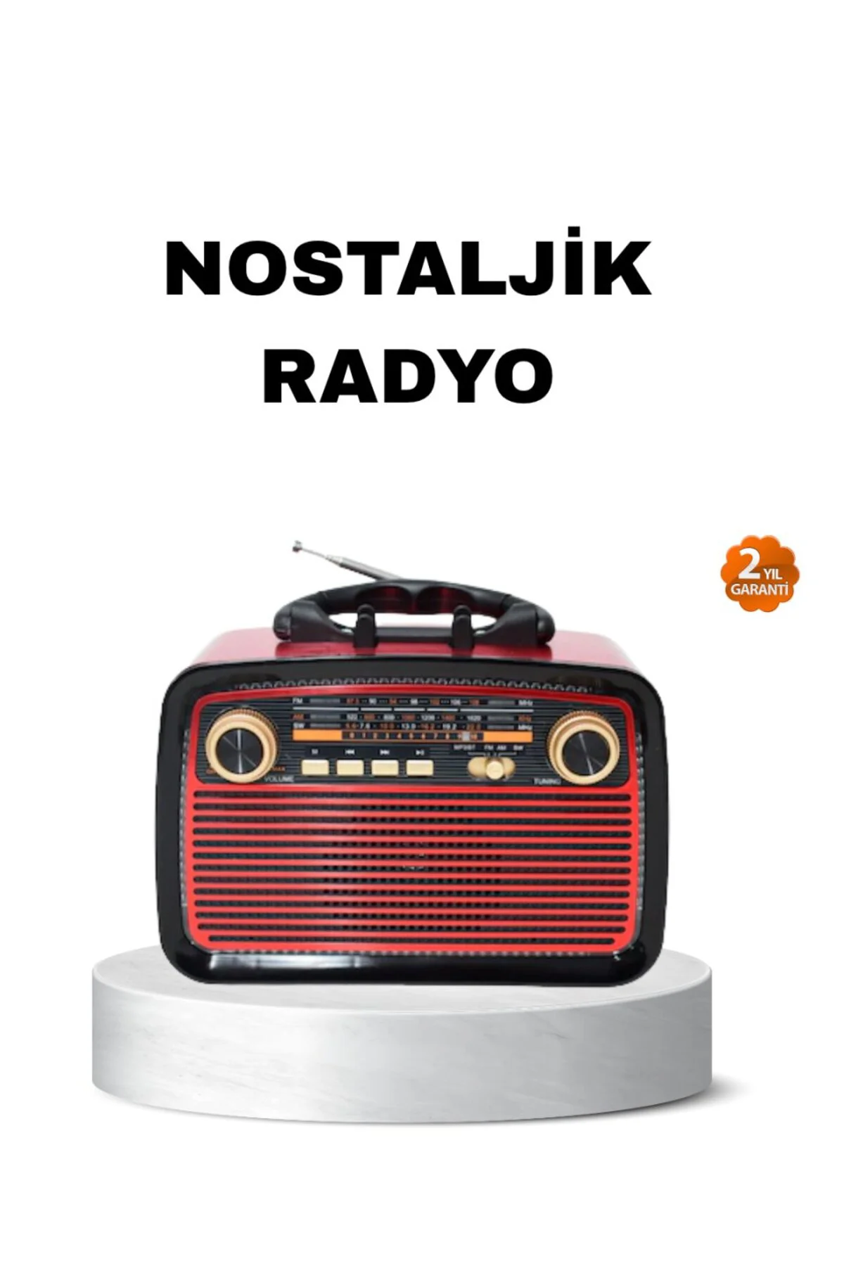 Bluetooth’lu LED Işıklı Nostaljik Müzik Kutusu – Ahşap Dokulu, Vi