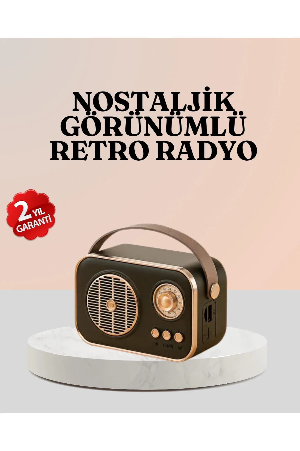 Bluetooth’lu Retro Radyo – FM Destekli Nostaljik Hoparlör - ayr25
