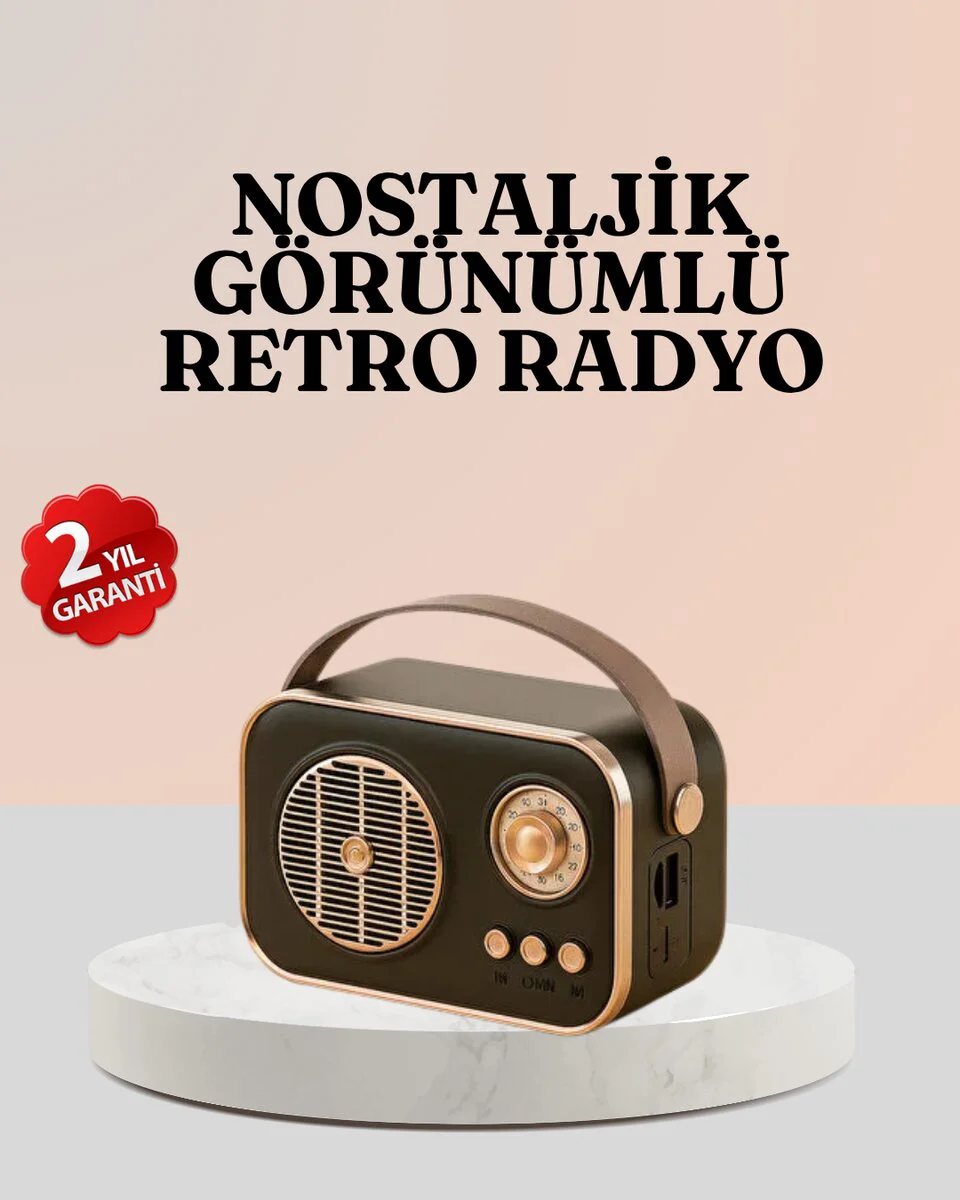 Bluetooth'lu Retro Radyo - FM Destekli Nostaljik Hoparlör