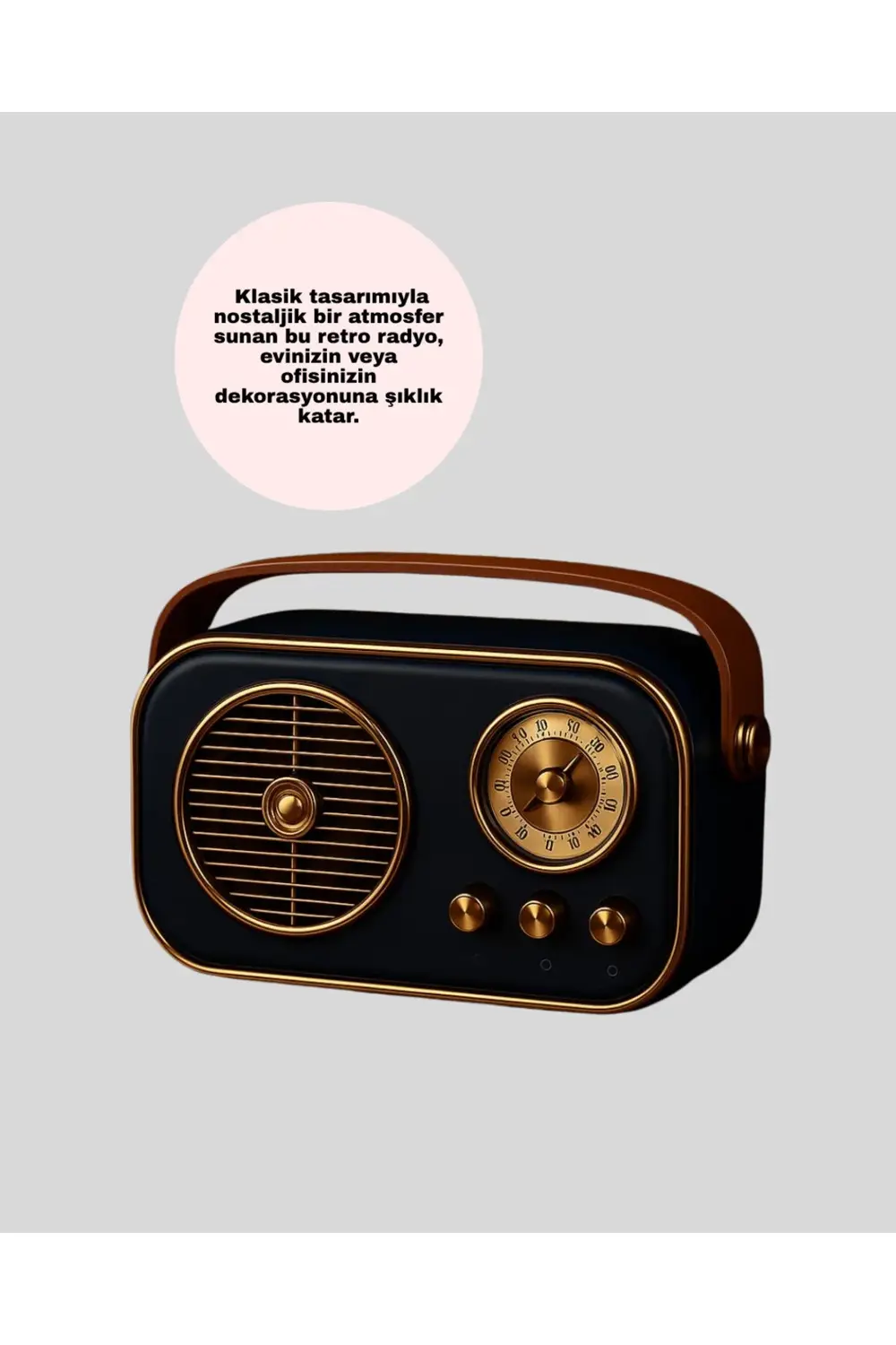 Bluetooth’lu Retro Radyo – FM Destekli Nostaljik Hoparlör
