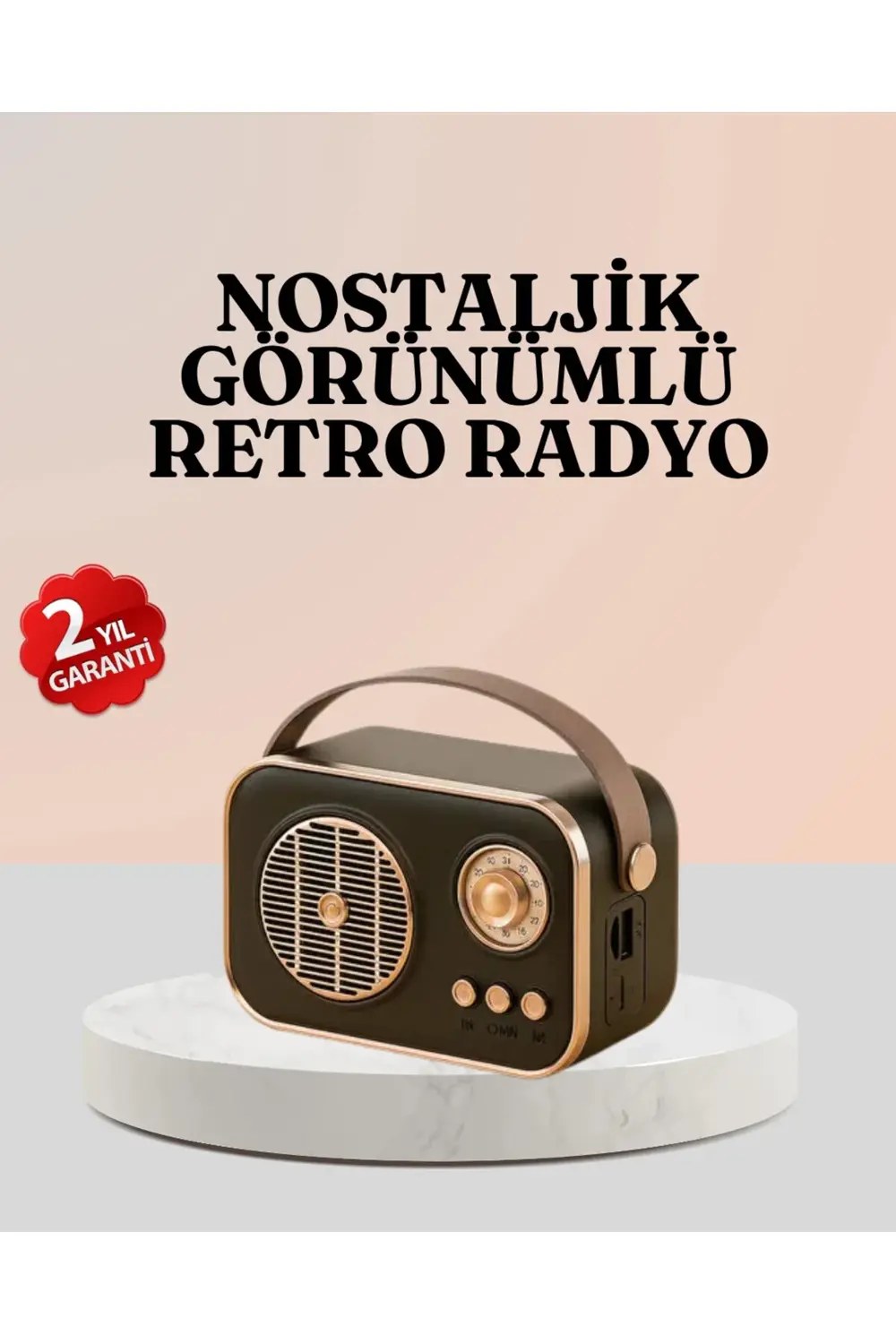 Bluetooth’lu Retro Radyo – FM Destekli Nostaljik Hoparlör