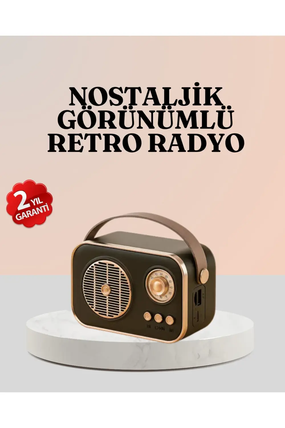 Bluetooth’lu Retro Radyo – FM Destekli Nostaljik Hoparlör